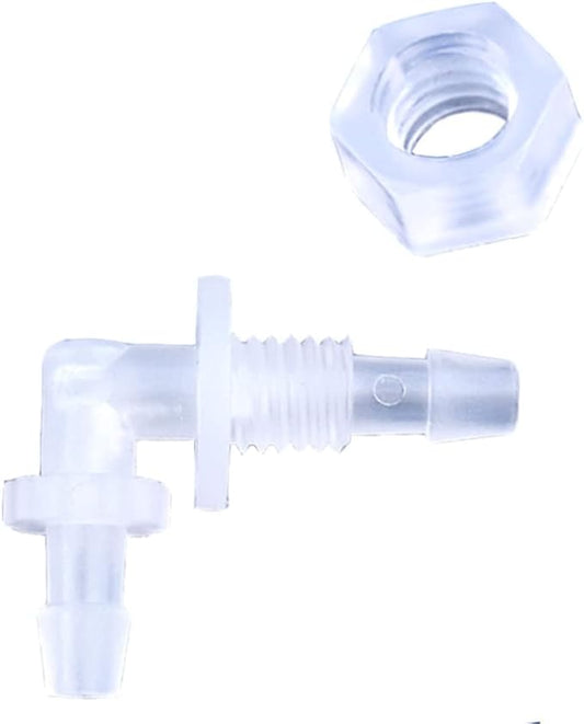 5Pcs Hex Nut PP Pagoda Elbow Connectors Aquarium Tank Air Pump Hose Joints Irrigation Pipe Fittings,4.8-M8-4.8