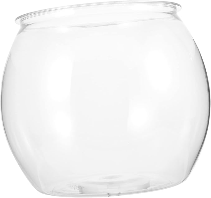 Transparent Fish Tank 7.87X7.87X6.69In Plastic Fish Bowl for Small Pets Goldfish Turtle Desktop Aquarium Decorative Micro Landscape Container