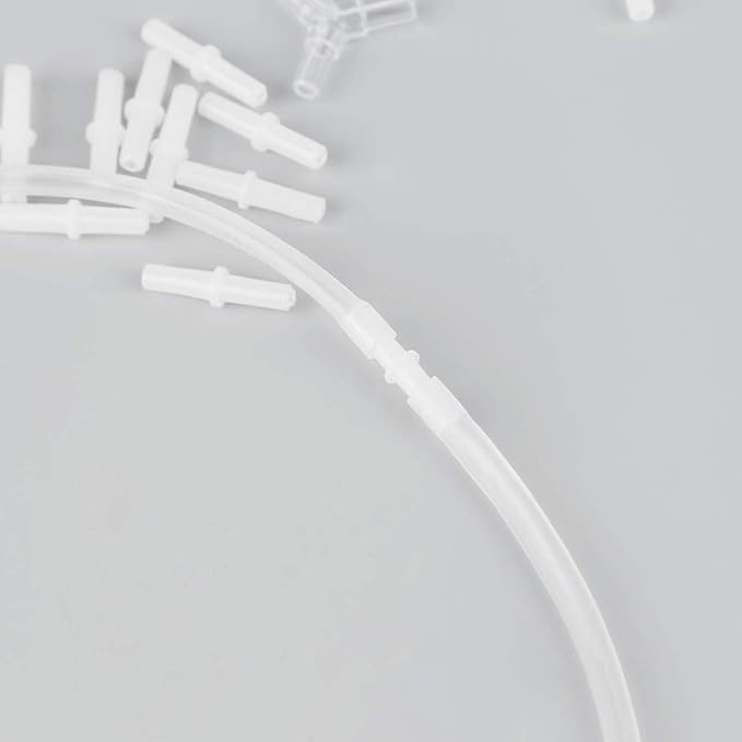 NGe 30 Pieces 4mm/ 3/16" OD Plastic Aquarium Air Line Tubing Connector Splitter, T/Y/L/Cross Shape and 2 Way Connector, for 4mm/ 3/16" ID Air Hose