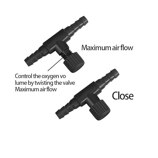 30 Pcs Aquarium Air Control Valves, Black T-Shaped Single Way Air Flow Regulators for Fish Tank Pump Systems, Adjustable Plastic Hose Connectors for 4mm Tubing