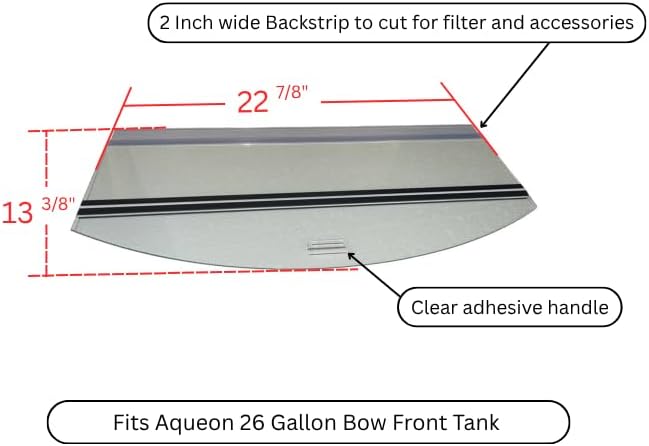 26 Gallon Bow Front Aquarium Lid Glass Top (22.8 Inches) – Fits Aqueon – Glass Canopy