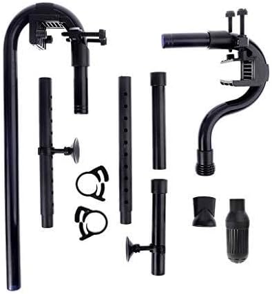 Canister Filters Intake Outlet Tube Fish for External Filter Replacement Accessories with Strong Suction Cups, 43.5cm, Black