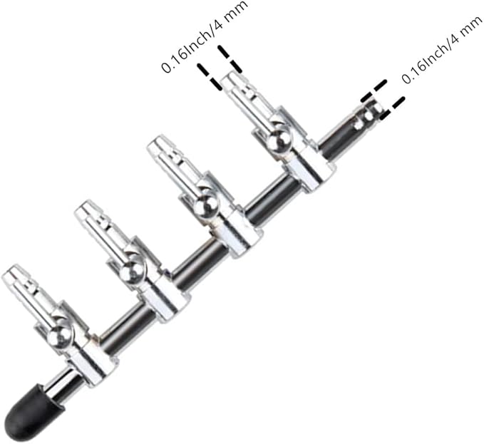 2Pcs 4-Way Air Flow Control Lever Valve with Airline Tubing Connector for Aquarium