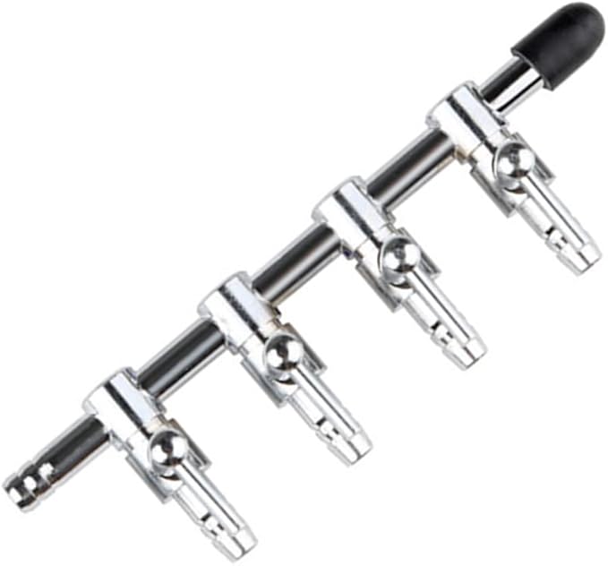 Aquarium Air Valve 4 Way Inline Manifold Air Flow Pump Tubing Splitter Lever Control Valve 4-Pack