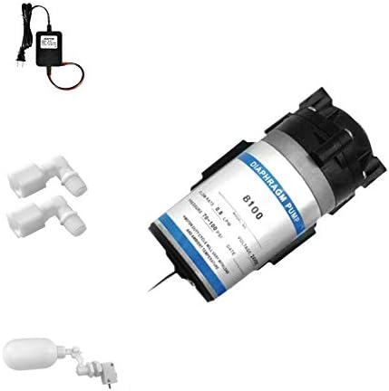 Reverse Osmosis 100 GPD RO Booster Pump + Electronic Float Valve, 2 Connect Fittings - 1/4 OD x 3/8 MIP Elbow