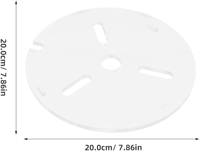 Acrylic Aquarium Lid: Anti-Jumping Fish Tank Cover with Hole - Frameless Tank Top Protector from Cat - Reptiles Feeding Terrarium Cover, 20cm/8in Dia.