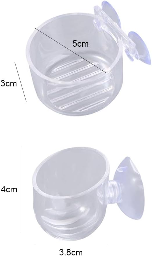 Fish Tank Plant Cup 6PCS Aquarium Growing Cups Acrylic Waterweed Cup Aquarium Decoration Plant Cup Pot with Suction Holder Mini Gardening Vase Feeder