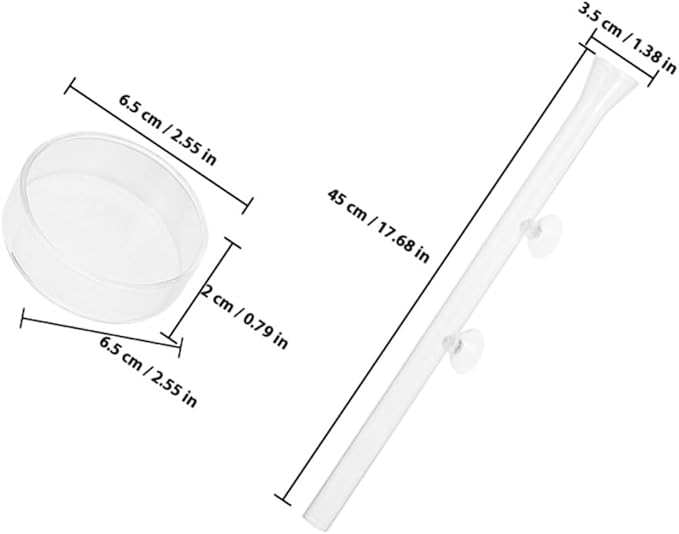 Milisten Acrylic Aquarium Fish Feeder with 2cm Diameter Feeding Tube and 45cm Height, Shrimp Feeding Tray for Fish Tank, Automatic Shrimp Feeder for Aquarium Pets