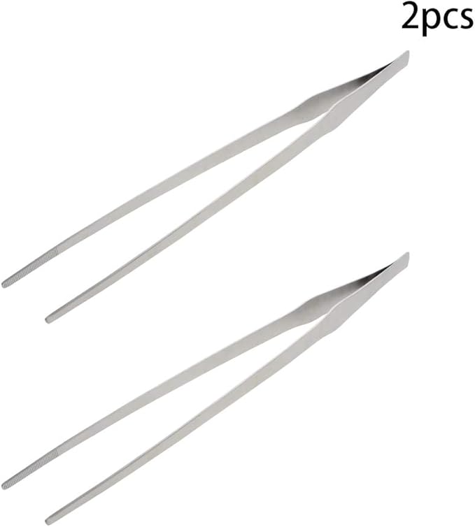 Utoolmart Aquarium Plant Tweezer, Stainless Steel Straight Tweezer, Aquarium Tweezers Extra Long 38cm, for Fish Tank Plant Aquascape Tools, Feeding Tongs, 2 Pcs