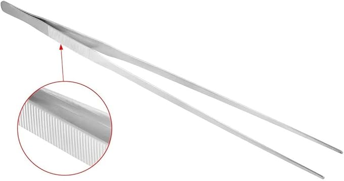 Utoolmart Aquarium Plant Tweezer, Stainless Steel Straight Tweezer, Aquarium Tweezers Extra Long 48cm, for Fish Tank Plant Aquascape Tools, Feeding Tongs, 2 Pcs