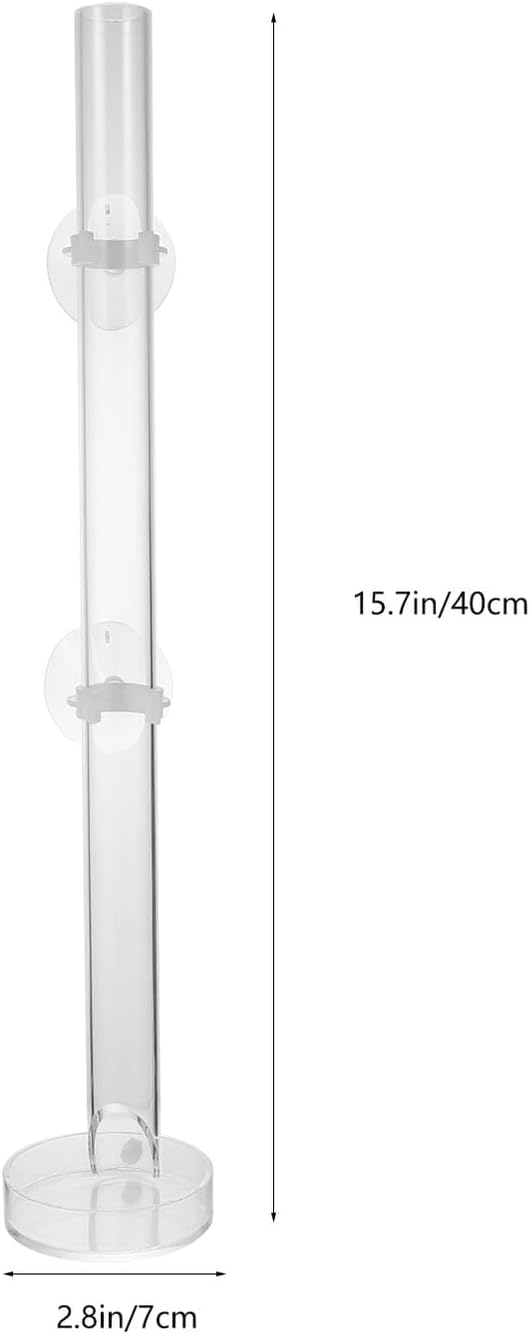 NUOBESTY Aquarium Shrimp Feeding Tool with Sucker and Tray, 40cm Acrylic Fish Tank Feeder Tube for Automatic Feeding in Shrimp and Fish Tanks