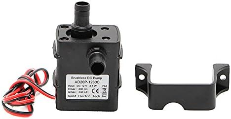 HiLetgo 2pcs Water Pump 240L/H DC 12V 4.2W Micro Brushless Pump 3M Pumping Head Ultra Quiet Water Pump for Pool Aquarium Fish Tank
