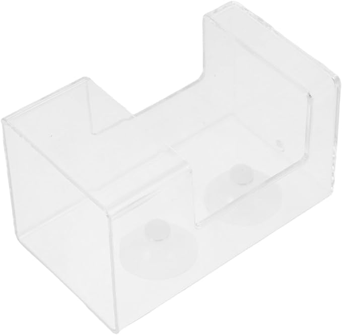 Beaupretty Fish Tank Feeding Tube with Suction Cup Aquarium Feeder Dish, Large Square Automatic Shrimp Feeder for Controlled Feeding in Freshwater Tanks