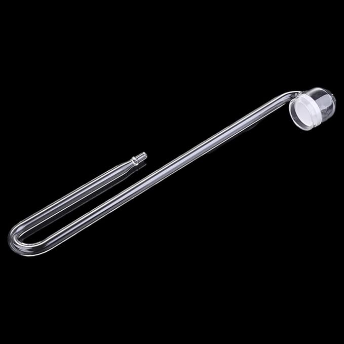 ljhnba Glass CO2 Diffuser Transparent Atomizer U-Shape R-Shape for Planted for Tank Easy to Use Aquarium Accessories Glass Co2 Diffuser for Aquarium