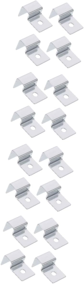 Kisangel 16pcs Stainless Steel Fish Tank Lid Holder Clips for Aquarium Glass Sturdy Support Brackets Practical Accessories for Fish Tank Supplies Elegant Design
