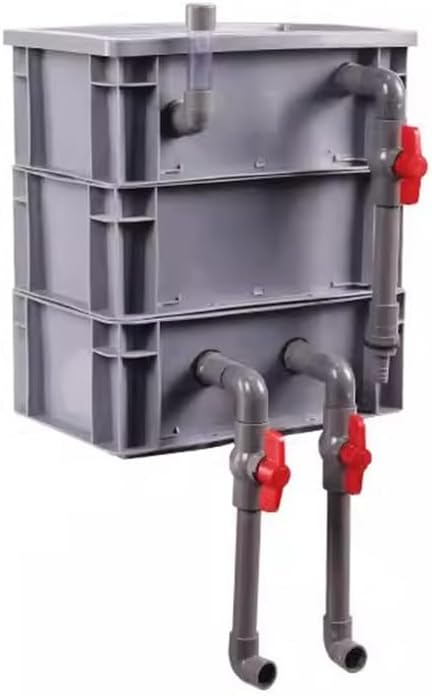 Aquarium Filter Box, Turnover Box Fish Tank Filter Upper Waterfall Flow Filter Drip Box, External Fish Pond Water Circulation System DIY, Large Filter Kit for Ponds (Color : Gray, Size : 30x20x33cm