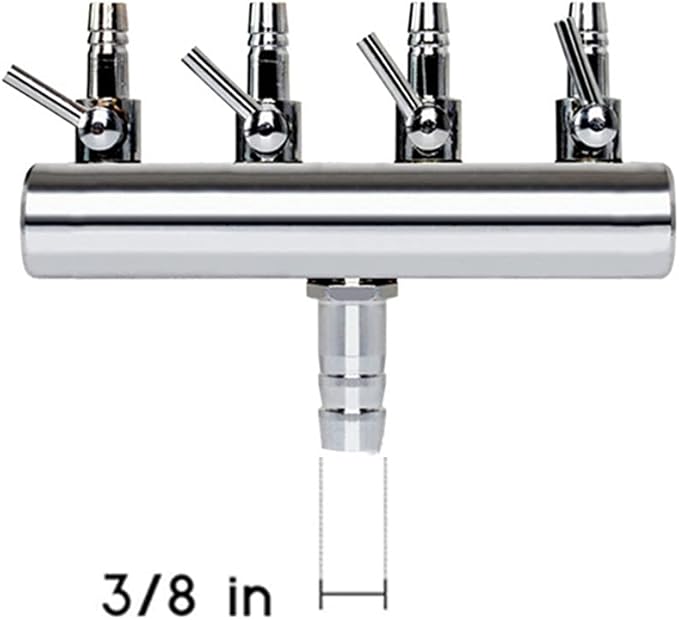 Aquarium Air Valve 4 Way Inline Manifold Air Flow Pump Tubing Splitter Lever Control Valve