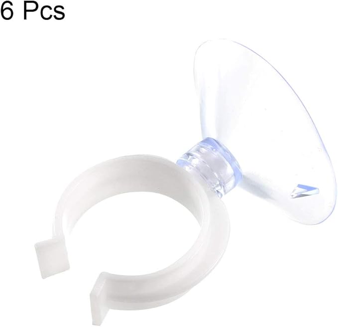 uxcell Aquarium Suction Cup Clips Airline Tube Holders Clamps for Fish Tank Clear 28.5mm 6Pcs