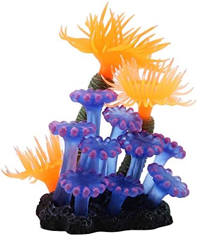 FTVOGUE Artificial Sea Anemone, 2.4 x 2 x 3.1 inches, Aquarium Decoration, Silicone