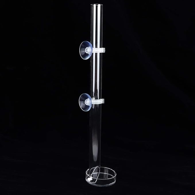 Acrylic Shrimp Feeder Tube, Ornamental Aquarium Feeding Tube Fish Food Container Set with Sucker Hook Fish Aessories(40cm)