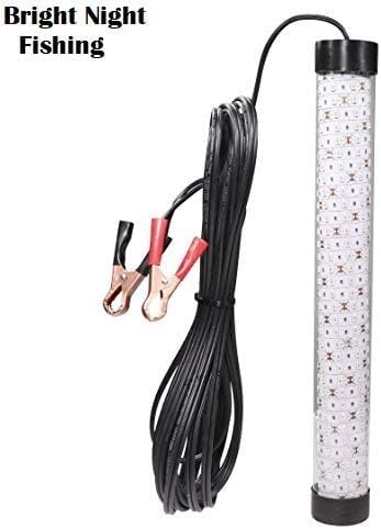 Underwater Fishing Light with Battery Clamps,25ft Cord,300 Green LEDs 15,000 lumens,Submersible Fish Attractor, Boat and Dock Lights, Salt Water, Fresh Water,12v DC Crappie