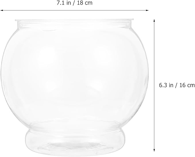 Ipetboom Aquarium Fruit Bowl Fish Bowl Vase Fish Decor Fishbowl Tank for Betta Desktop Decoration Acrylic Tank Plant Pot 18x16cm Plastic Fruit