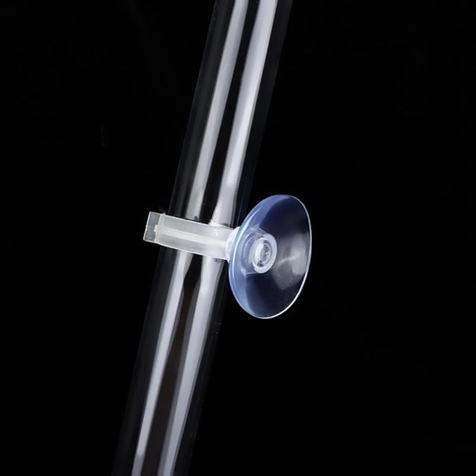 9.84inch Acrylic Aquarium Feeder with Tray Transparent Fish Tank Feeding Tube Leak-Proof Design with Suction Cups for Shrimp and Fish
