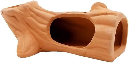 Red Soil, Purple Sand, Fish and Shrimp shelter Holes，Aquarium Decoration，Aquarium Ornament Plastic Fish Tank Decoration for Aquarium Landscape (Red Soil Tree Stump), ZY-3005
