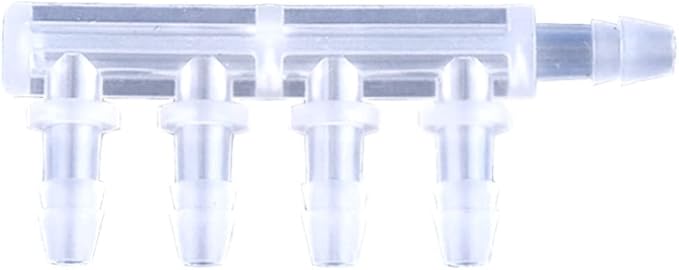 5pcs PP Equal Dia 5-Ways Connector Aquarium Tank Air Pump Hose Joint Garden Irrigation System Pipe Pagoda Joints,3.2mm