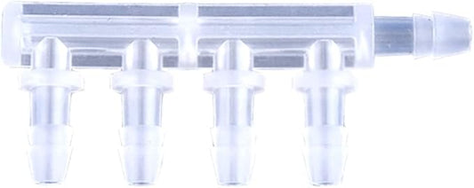 5pcs PP Equal Dia 5-Ways Connector Aquarium Tank Air Pump Hose Joint Garden Irrigation System Pipe Pagoda Joints,3.2mm