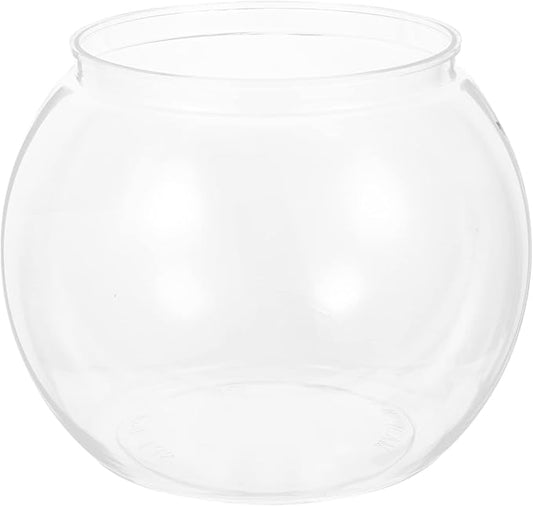 Ipetboom Glass Vase Desk Fish Tank, 1 Pc Round Fish Bowl Clear Small Fish Tank Desktop Fish Bowl Transparent Small Aquarium
