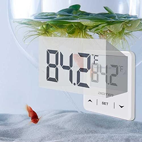 Digital Aquarium Thermometer, Fish Tank Thermometer with Large LCD Display, Stick-on Tank Temp Sensor Ensures Accurate Reading, No Wires C/F Switch