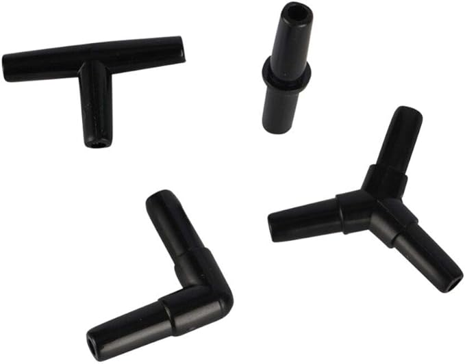 Aquarium Airline Tubing Connectors I T L Y 40pcs Fish Tank Air Tube Adapters for 3/16 '' Air Line Hose (Black)