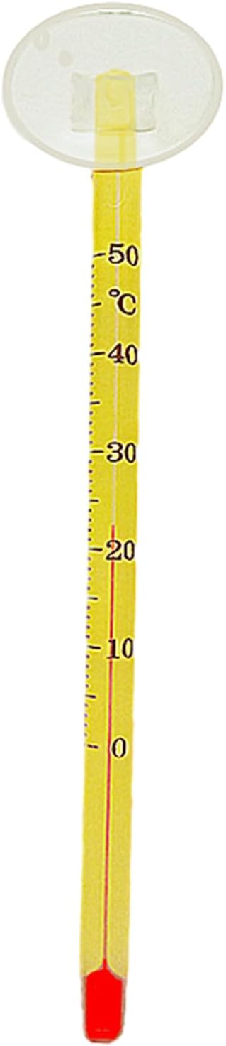Fish Aquarium Liquid-in-Glass Thermometer Type Cane-shape Thermometer Temperature Meter, Yellow stick waterpr