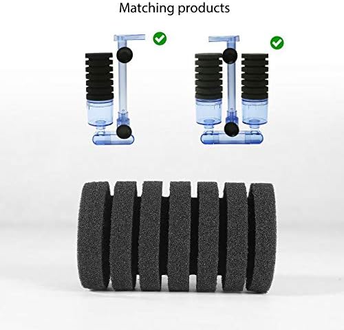UPETTOOLS Aquarium Biochemical Sponge Filter (15-55 Gallon) - Ultra-Quiet Air Pump, Double Head, Bio Foam & Ceramic Media, Ideal for Saltwater/Freshwater Tanks