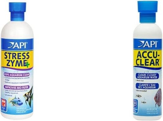 API Stress Zyme Aquarium Cleaning Solution ACCU-Clear Aquarium Water Clarifier