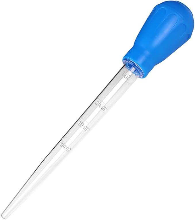 Aquarium Feeder Pipette with Dual Scale & Safe Rubber Tip, Multi-Function Fish Tank Siphon for Cleaning, Feeding and Water Changing - 11.42 Inch