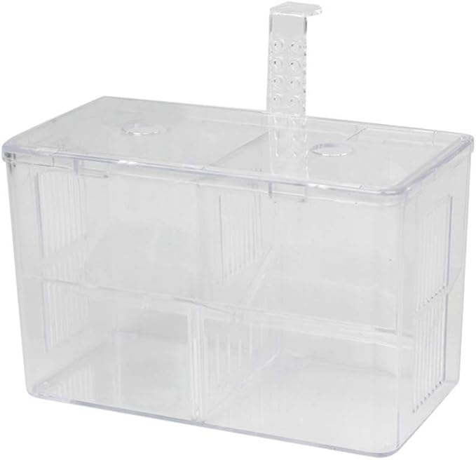 Fish Breeding Box Acrylic Aquarium Fish Box with Hook Aquarium Acclimation Hatchery Incubator for Shrimp Clownfish Guppy