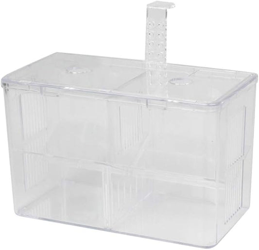 Fish Breeding Box Acrylic Aquarium Fish Box with Hook Aquarium Acclimation Hatchery Incubator for Shrimp Clownfish Guppy