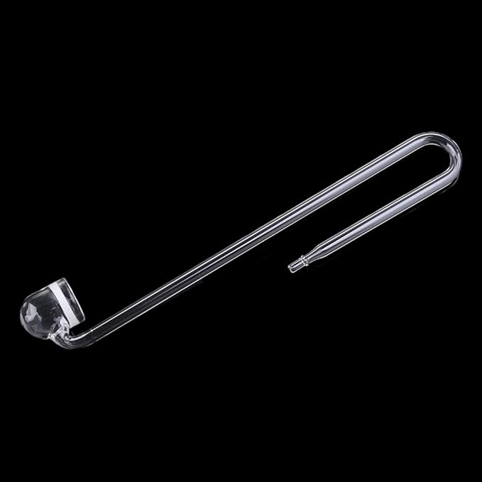 ljhnba Glass CO2 Diffuser Transparent Atomizer U-Shape R-Shape for Planted for Tank Easy to Use Aquarium Accessories Glass Co2 Diffuser for Aquarium