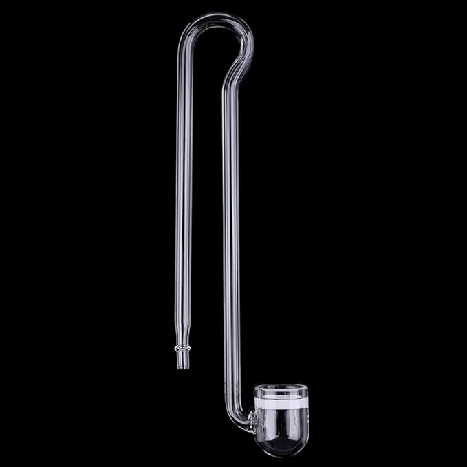 ljhnba Glass CO2 Diffuser Transparent Atomizer U-Shape R-Shape for Planted for Tank Easy to Use Aquarium Accessories Glass Co2 Diffuser for Aquarium