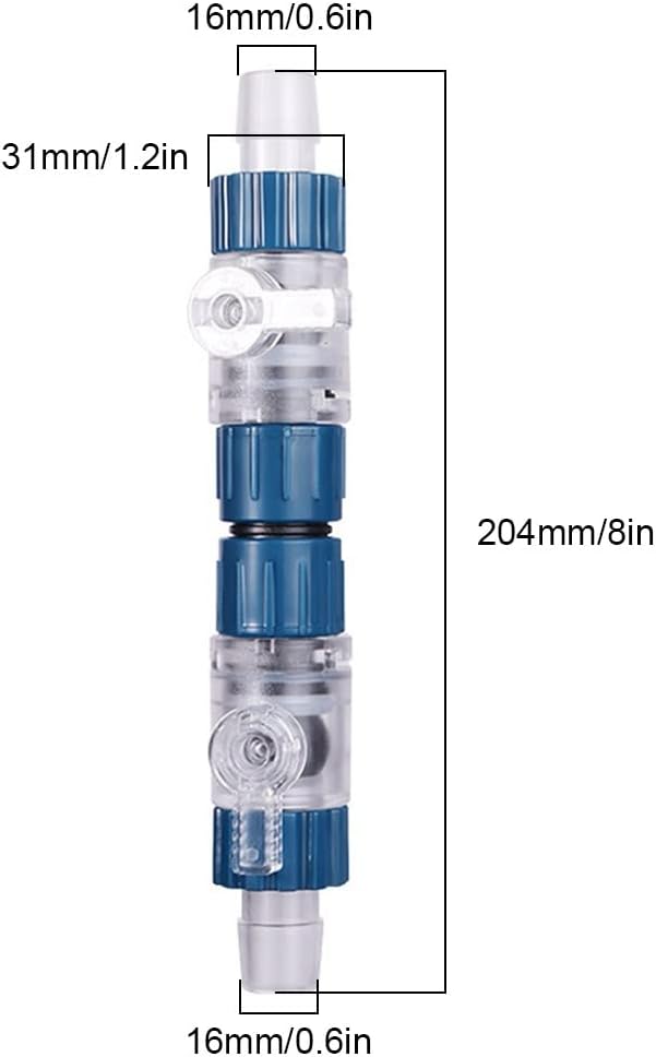 MiOYOOW Aquarium Hose Valve, Fish Tank Hose Connector Fishbowl Water Flow Control Valve with Quick Release Handle for Aquariums Fish Tanks