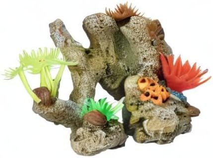 Nobby Coral Stone with Plants Aquarium Ornaments, 11 x 7 x 8.5 cm