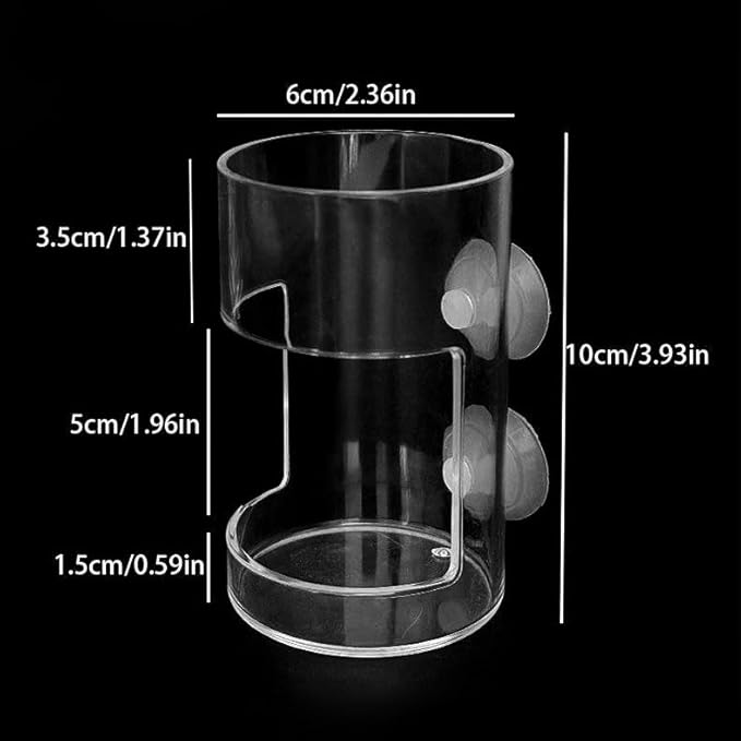 2PCS Round Fish Feeder with Suction Cup Fish Tank Feed Tray Feeding Tube Supplies Breeder Box for Aquarium