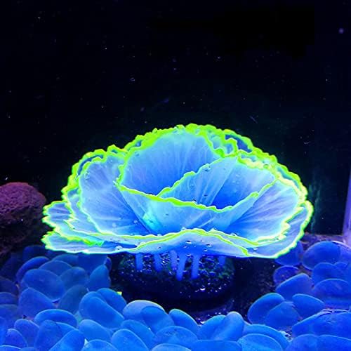 Norgail Aquarium Fish Tank Ornament Glowing Silicone Aquarium Ornaments Artificial Simulation Strip Coral Plant Decorations Landscape (Blue)