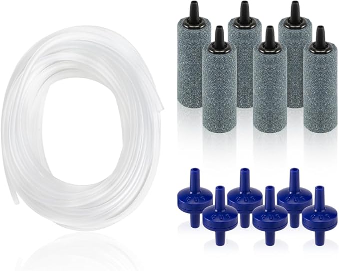 DaToo Aquarium Air Pump Standard Accessories 40ft Airline Tubing 6 Air Stones 6 Check Valves for DaToo Air Pumps Fish Tank Hydroponic Systems Pond