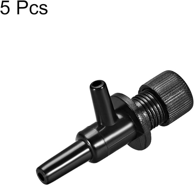 uxcell Aquarium Air Valve 2 Way Air Pump Control Valves for Fish Tank Plastic Black 5Pcs