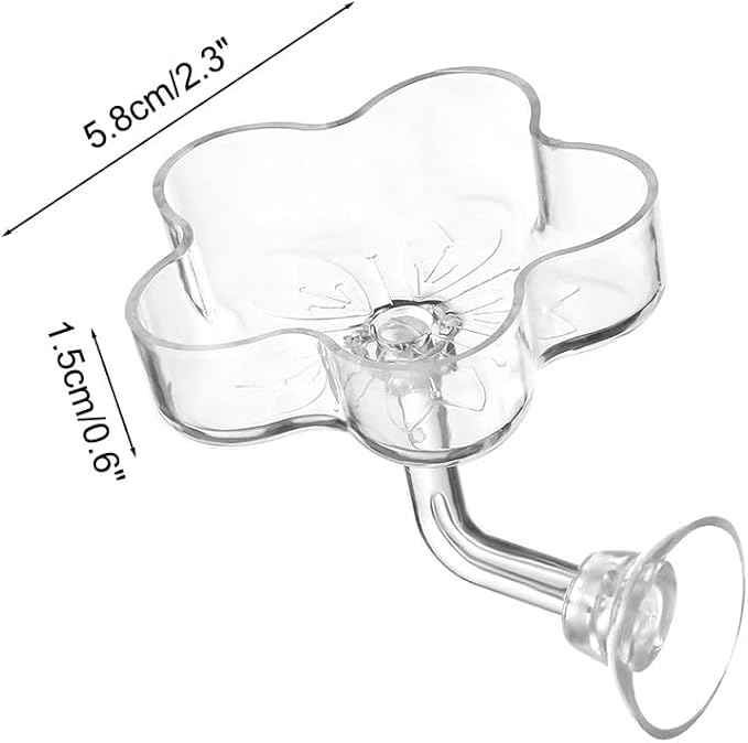DONGKER Shrimp Feeding Dish,Acrylic Aquarium Shrimp Feeder Dish Bowl Tray with Suction Cup for Freshwater Saltwater Tanks