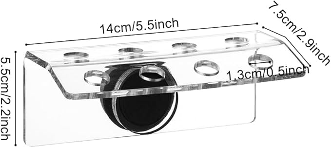 MiOYOOW Coral Frag Holder, 4/8 Plug Holes Acrylic Coral Frag Rack with Magnetic Suction Cup for Aquarium Household Fish Tanks