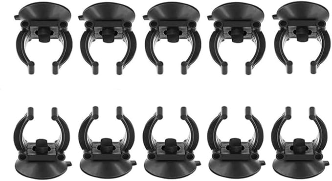 GANPUB 10PCS Black Suction Cup Fish Tank Aquarium Heater Rubber Clip Airline Tubing Glass Holder Pet Supplies Cost- Effective Fashion in Practical Aquarium Pumps and Filters(18-22MM)